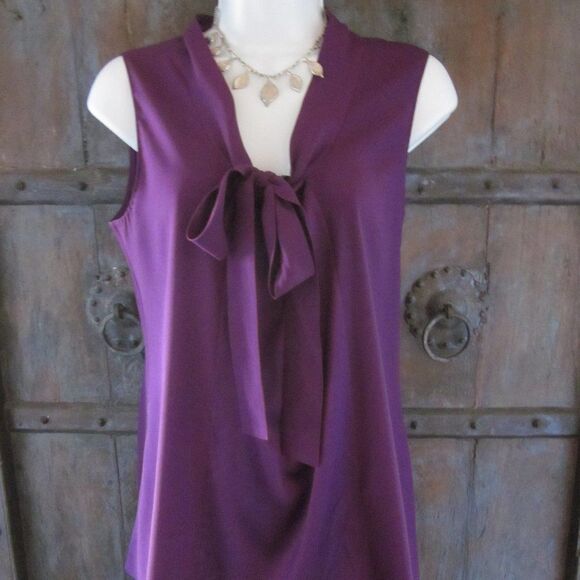 Elie Tahari Purple Silk Sleeveless Blouse Size S - Picture 1 of 8